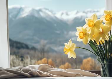 Yellow Daffodils Mountainside Escape