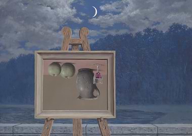 Still Life Painting on Easel rene magritte