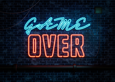 Game Over Neon Sign
