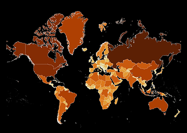 World Map with Fall Tones
