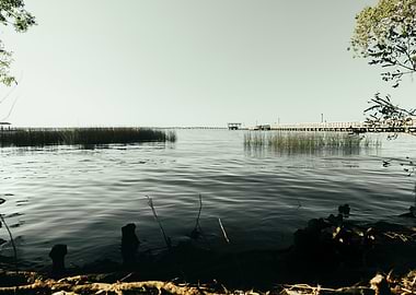 Calm Lake with Pier