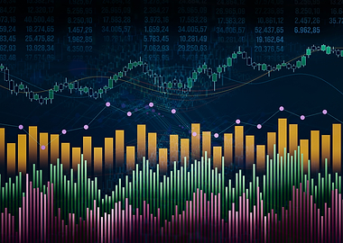 Abstract Stock Market Charts and Bar Graphs
