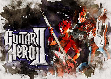 Guitar Hero II Watercolor Art