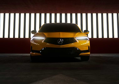 Yellow Acura Sedan
