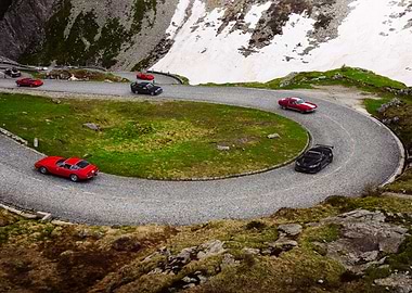 Sports Cars on Mountain Road