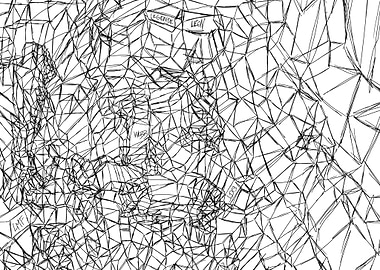 Abstract Black and White Line Art