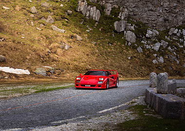 Ferrari F40 on Mountain Road