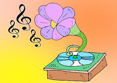 Musical Flower Record Player Phonograph