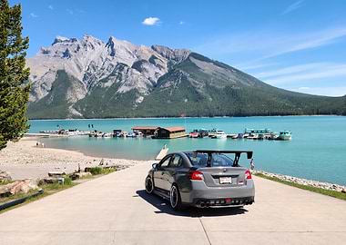 Subaru WRX STI Lake Minnawanka Canada