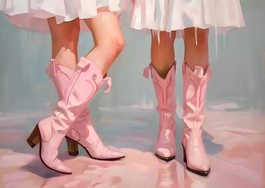 Pink Cowgirl Boots Preppy