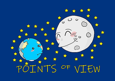 Earth and Moon Cute Kawaii