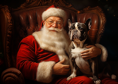 Santa Claus with French Bulldog