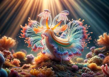 Sea Slug with Coral Reef