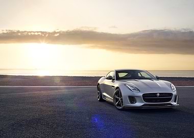 Silver Jaguar F-Type Coupe