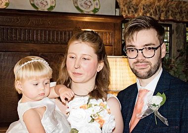 Wedding Portrait with Flower Girl