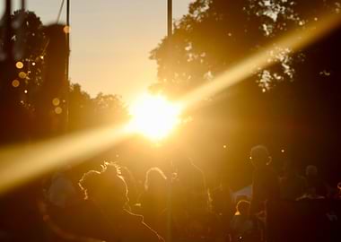 Sunset Crowd Silhouette