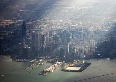 Chicago Skyline Aerial View