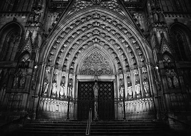 Barcelona Cathedral Gothic Portal