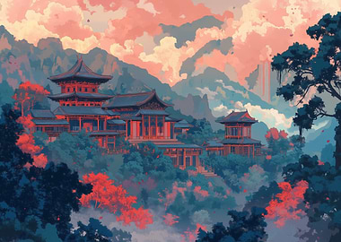 Japanese Temple Landscape