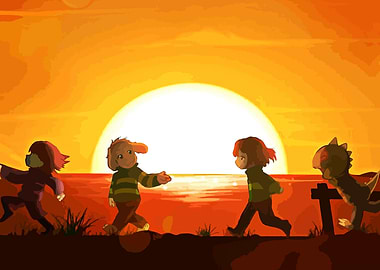 Undertale Characters Sunset