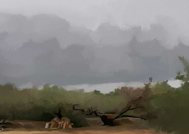 Stormy Landscape Painting