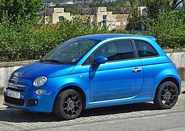 Blue Fiat 500