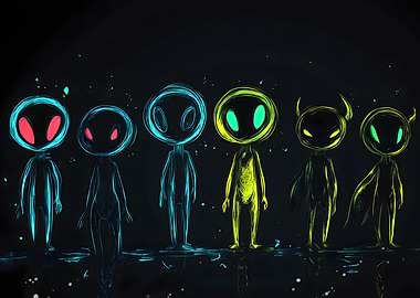 Neon Alien Creatures