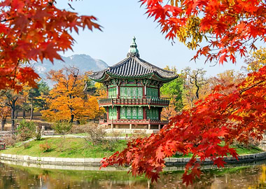 Korean Pagoda Autumn