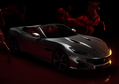Ferrari Portofino M with Horses