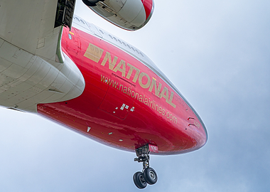 National Airlines Boeing 747 landing at Toulouse-Blagnac Airport