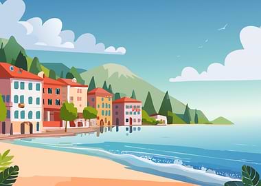 Coastal Town Landscape