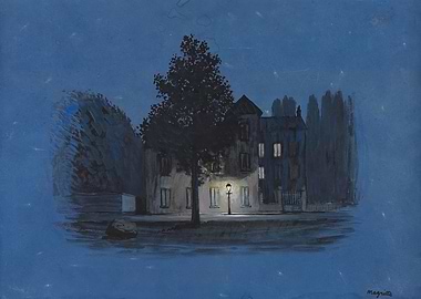 rene magritte Nighttime Street Scene