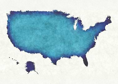 USA watercolor map