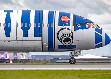 ANA R2-D2 B787 landing in Charles de Gaulle Airport