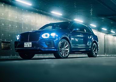 Blue Bentley SUV