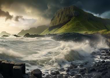 Giant's Causeway Waves Stormcoast