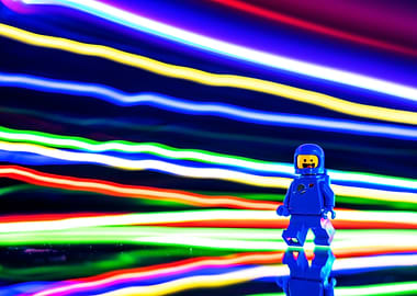 Lego Astronaut in Neon Lights