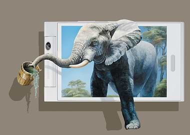 Elephant Through Screen