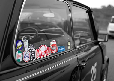 Classic Mini Cooper with Stickers