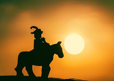 Silhouette of Rider at Sunset