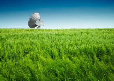Satellite Dish in Field