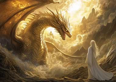 Golden Dragon and Woman