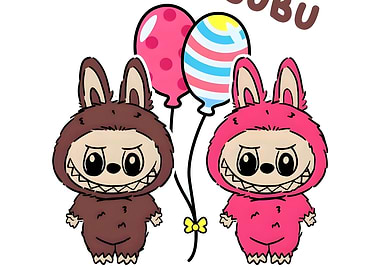 Cute Bunny Characters, labubu doll, wallpaper labubu. cartoon