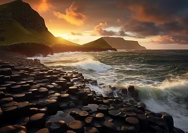 Giant's Causeway Sunset Stormcoast