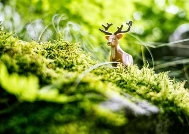 Reindeer in Mossy Forest