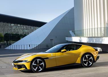 Yellow Ferrari Coupe