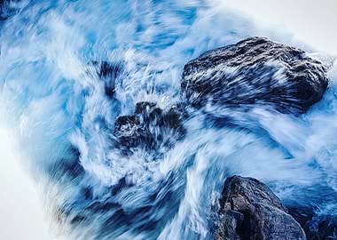 Water Flowing Around Rocks
