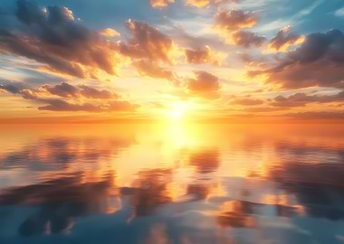 Golden Sunset Over Water