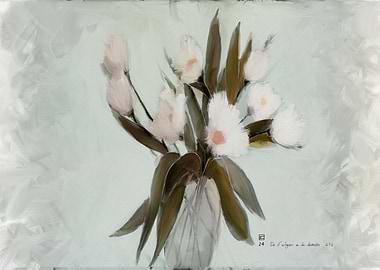 White Flowers in Vase