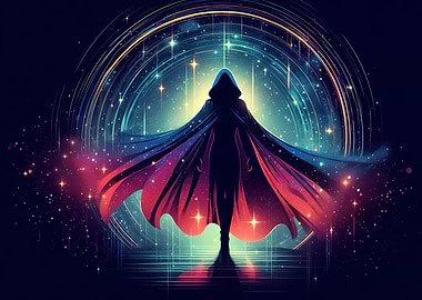 Silhouette in Cosmic Portal